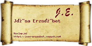 Jósa Erzsébet névjegykártya